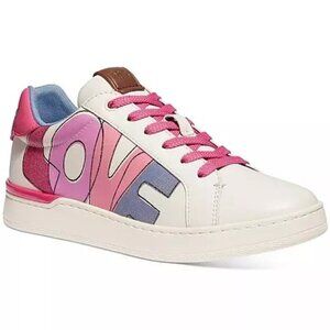 Coach Women’s LOVE Sneakers Lowline White Leather, Size: 8.5B 39, EUC
